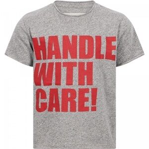 NUNUNU Handle with care Slogan graphic short sleeve t-Shirt Grey 4-5 yrs